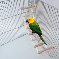 Escalera de madera para aves y roedores juguete escalada