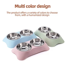 Cuenco doble antiderrames para perro y gato - Acero inoxidable