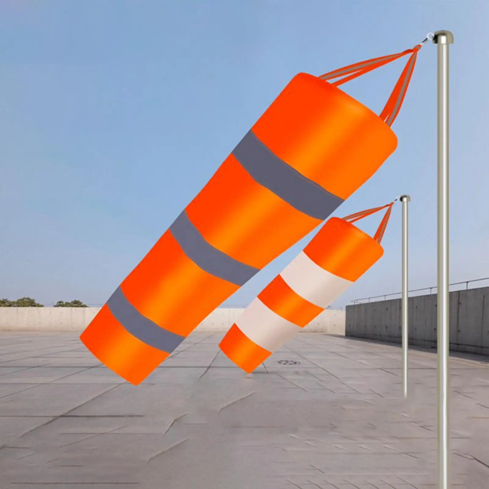 2Pcs Outdoor Wind Sock Bags Windsocks Simple Installation Orange for Yard Versatile Wind Indicator Reflective Airport Windsock