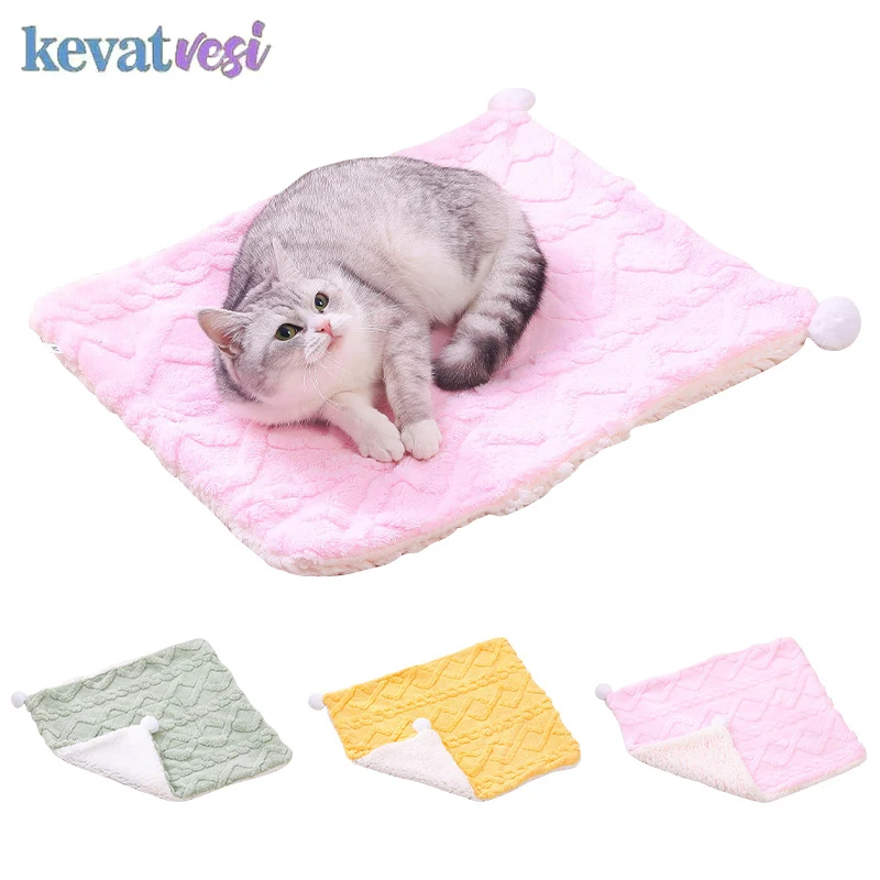 Manta de doble cara para perros, estera cálida de felpa para dormir para perros, manta suave y cómoda para mascotas, cómoda funda para dormir para perros y gatos