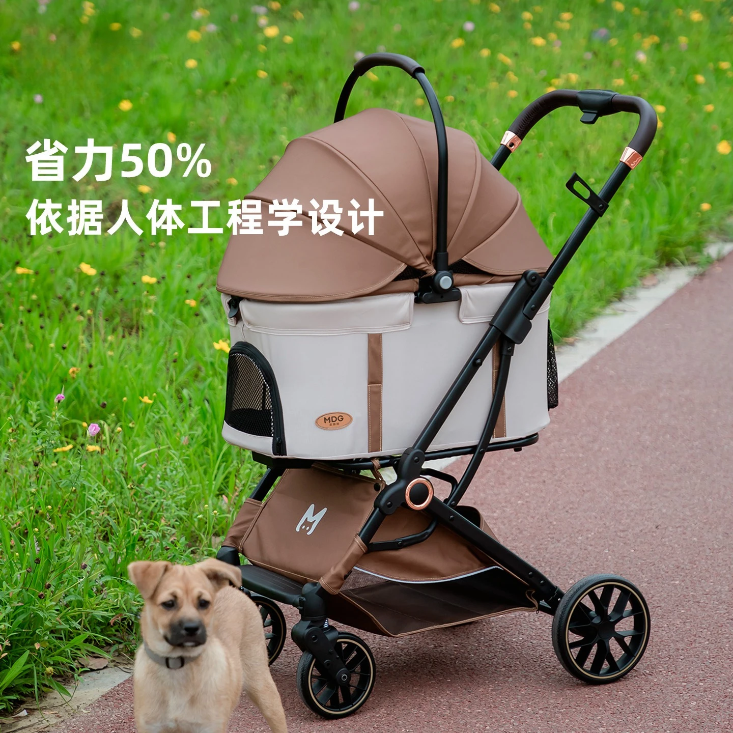 Cochecito para mascotas fuera de la luz, cochecito para caminar para perros y gatos, se puede separar y plegar para perros y gatos, cochecito mediano para perros - imagen 3