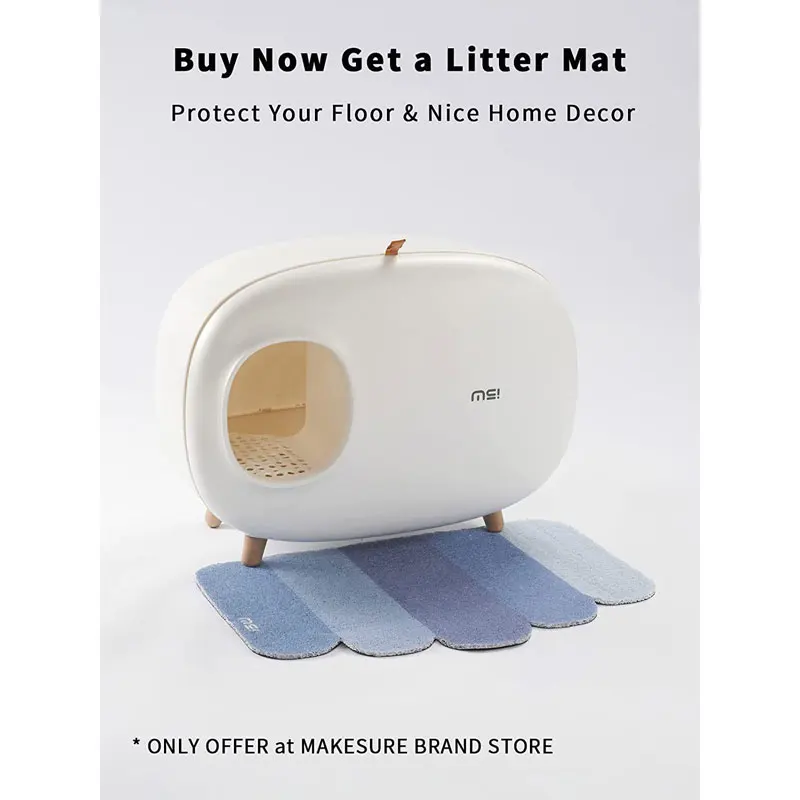 Caja de arena para gatos, caja de arena de gran espacio completamente cerrada con tapa, previene fugas de arena, aislar olores, diseño para gatos de menos de 11 libras - imagen 4