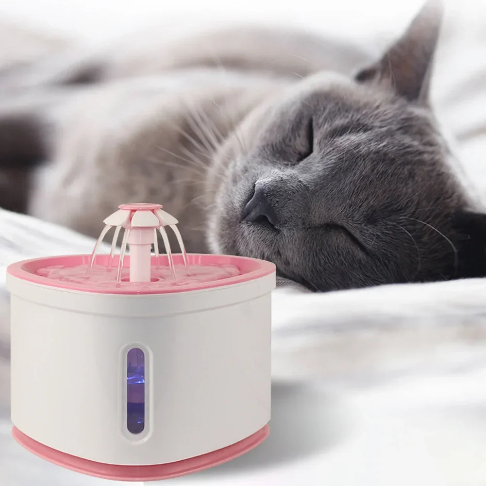 Fuente de agua automática para gatos, dispensador de agua eléctrico USB de 2L, cuenco para gatos con LED, alimentador silencioso para mascotas, fuentes para gatos y perros - imagen 5