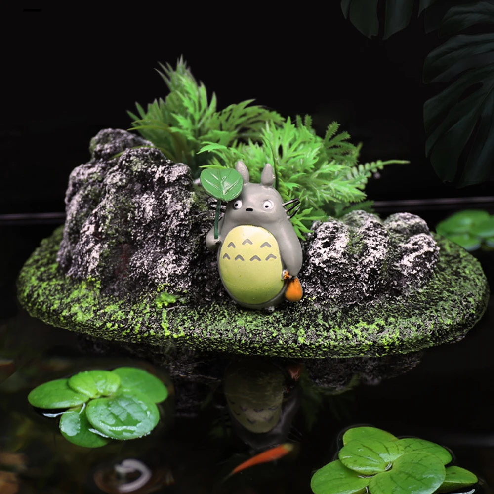 Tanque de peces de isla suspendida, plantas de simulación de piedra flotante creativas decorativas, adornos artesanales, accesorios para acuario - imagen 5