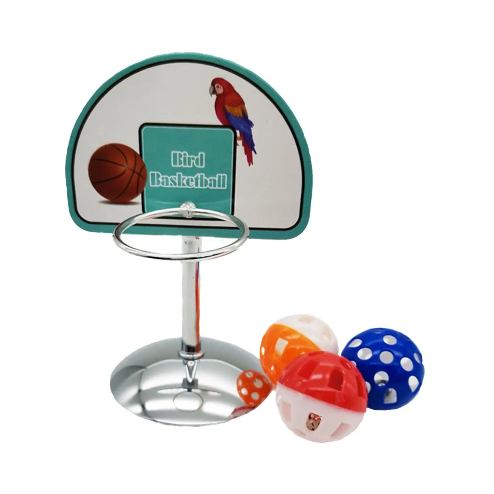 Mini Balls with Bell Basketball Hoop Parrot Toys Basketball Bird Training Toys for Lovebirds Conures Cockatiel African Grey