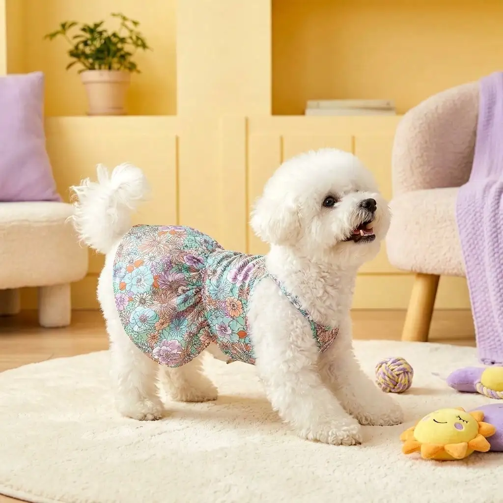 Vestido floral para perros y gatos pequeños de primavera y verano - imagen 4