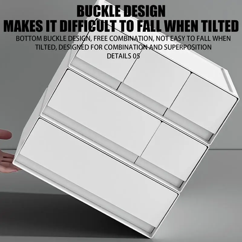 Organizador de cajones de escritorio apilable, organizador de cajones pequeños debajo del escritorio, hebilla de almacenamiento - imagen 5