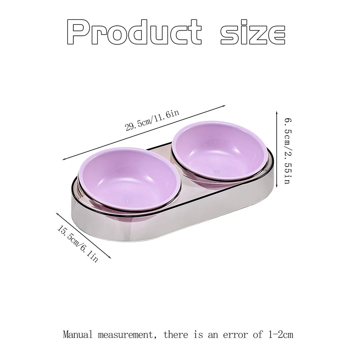 1 cuenco para gatos, cuenco doble de plástico de Color caramelo, boca oblicua para proteger las vértebras cervicales y evitar que se vuelve, cuenco de comida para gatos C - imagen 3