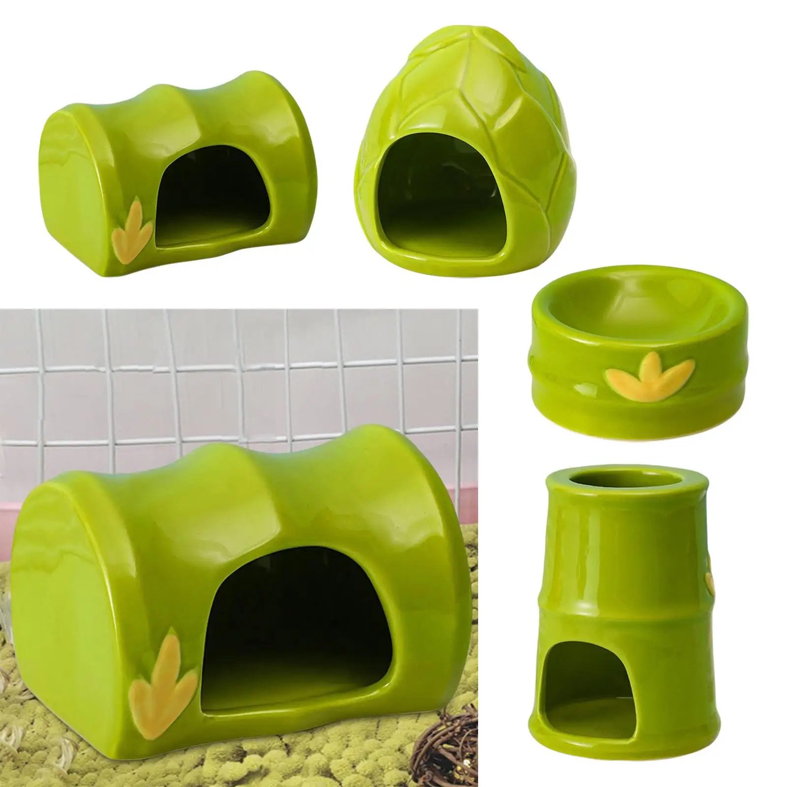 Ceramic Hamster House, Sleeping Nest, Habitat Decor, Creative Tiny Hut Cave Hideaway for Gerbils, Rats Chinchillas Rabbits