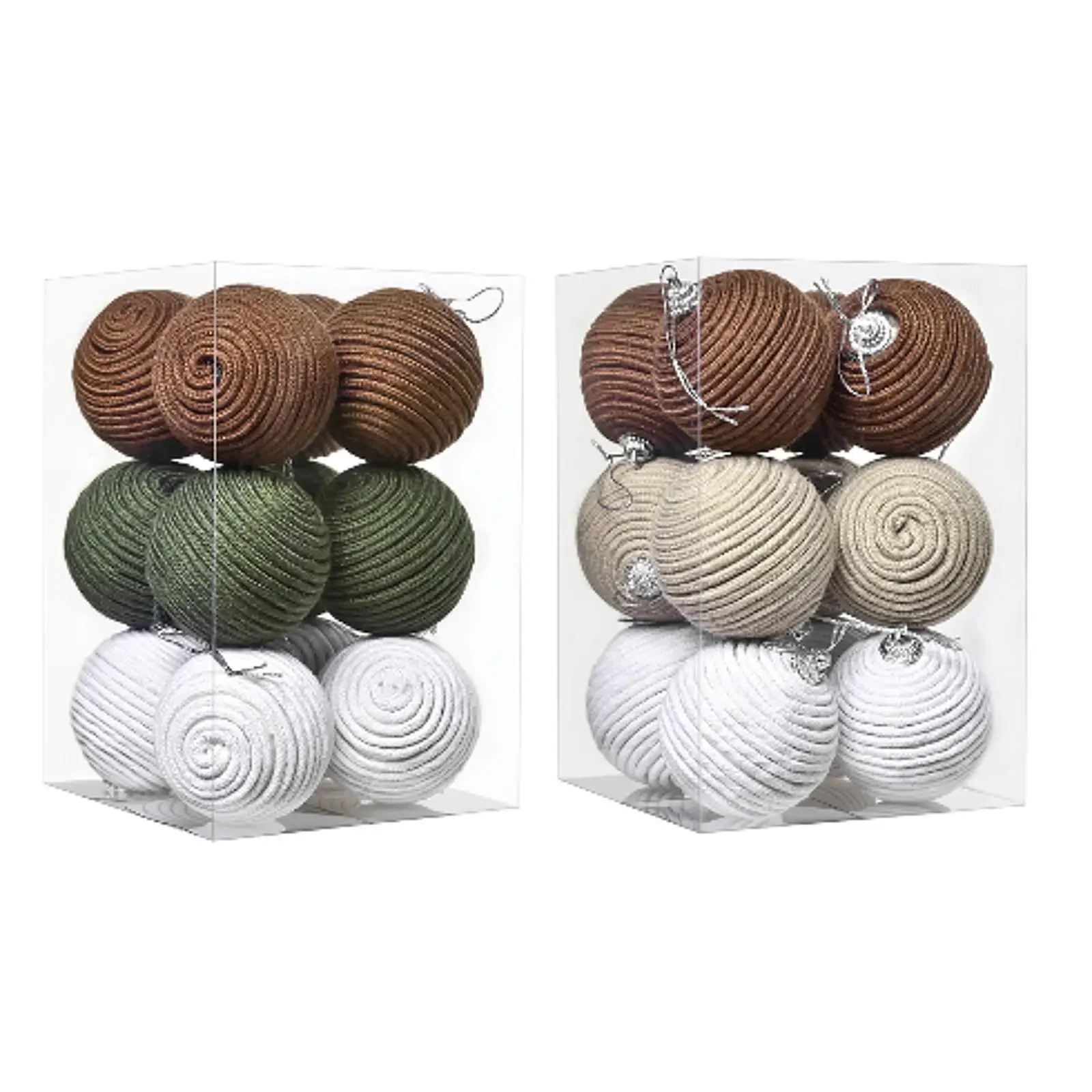 12 piezas de bolas de Navidad, celebraciones navideñas, colgantes portátiles, cuerda de yute, suministros para fiestas de centro comercial, adornos de decoración de árbol de Navidad - imagen 4