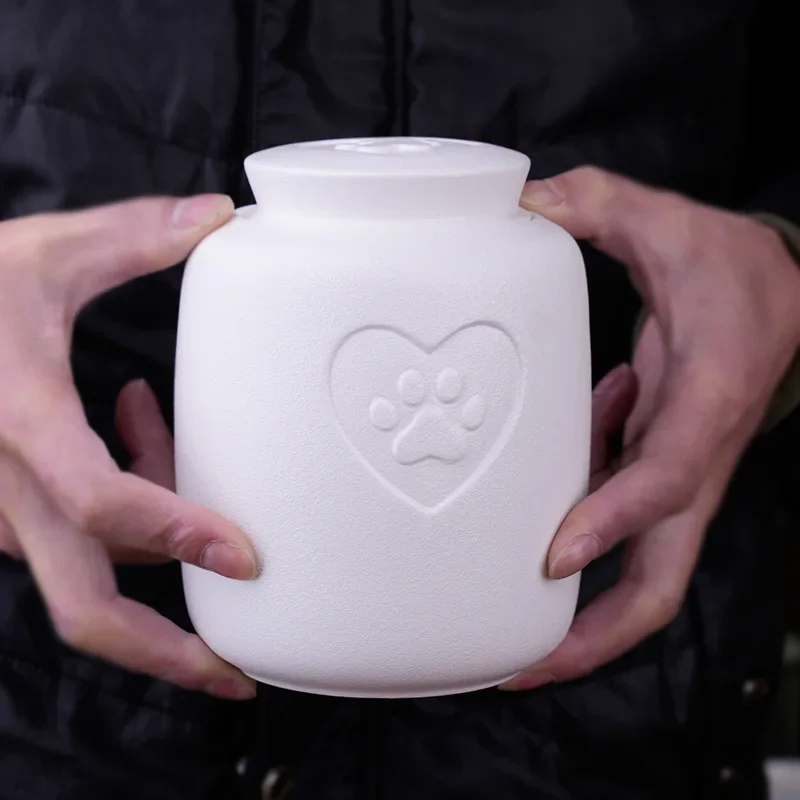 Urna de cerámica para mascotas de 1000ML, recuerdo conmemorativo para cenizas de perros, urna para patas de gatos, cenizas funerarias selladas a prueba de humedad, cajas para cenizas para perros, productos - imagen 2