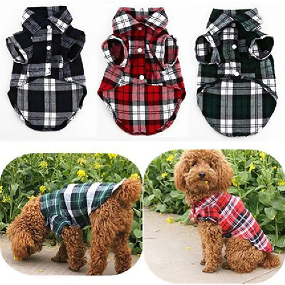 Small Dog Jacket dog clothes Pet Plaid Shirt Lapel Coat Cat Jacket Clothes Costume Tops dog accessories одежда для собак 2021 - imagen 3