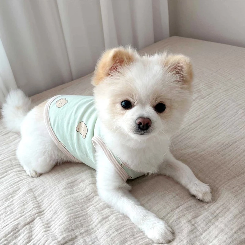 Ropa de verano para mascotas, chaleco de algodón para perros, camisas para cachorros, perros pequeños, gatos, Bulldog Francés, Chihuahua, Pug - imagen 3