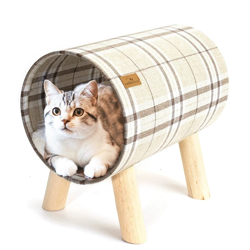 Cama para gatos para todas las estaciones, cama refrescante lavable para mascotas, hamaca transpirable para gatos de interior, perros, cojín de felpa suave con parte inferior antideslizante - imagen 5