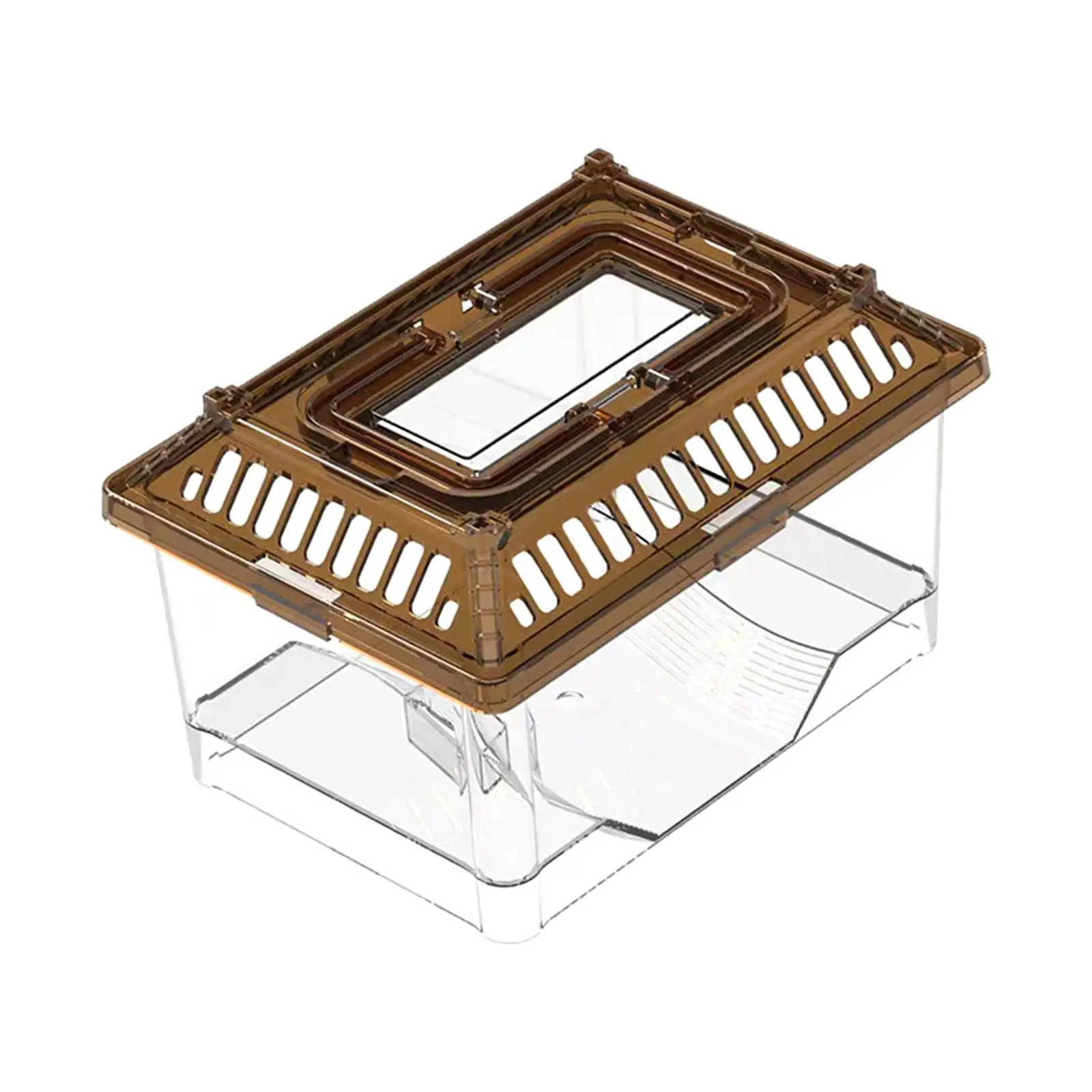 Tanque pequeño para tortugas con terraza, caja de cría de tortugas con cubierta, caja de alimentación para mascotas, pecera pequeña para cangrejos ermitentes - imagen 2