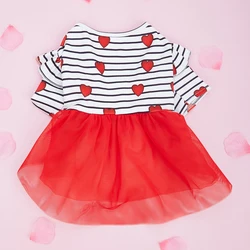 Vestido de tul a rayas con corazones para perros – San Valentín