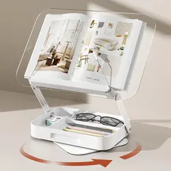 Soporte acrilico para libros con giro 360 grados para gatos en casa