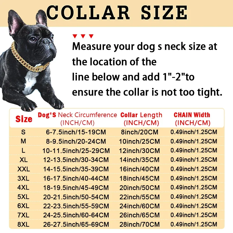 Collar para perro cadena cubana con diamantes y hebilla segura - imagen 2