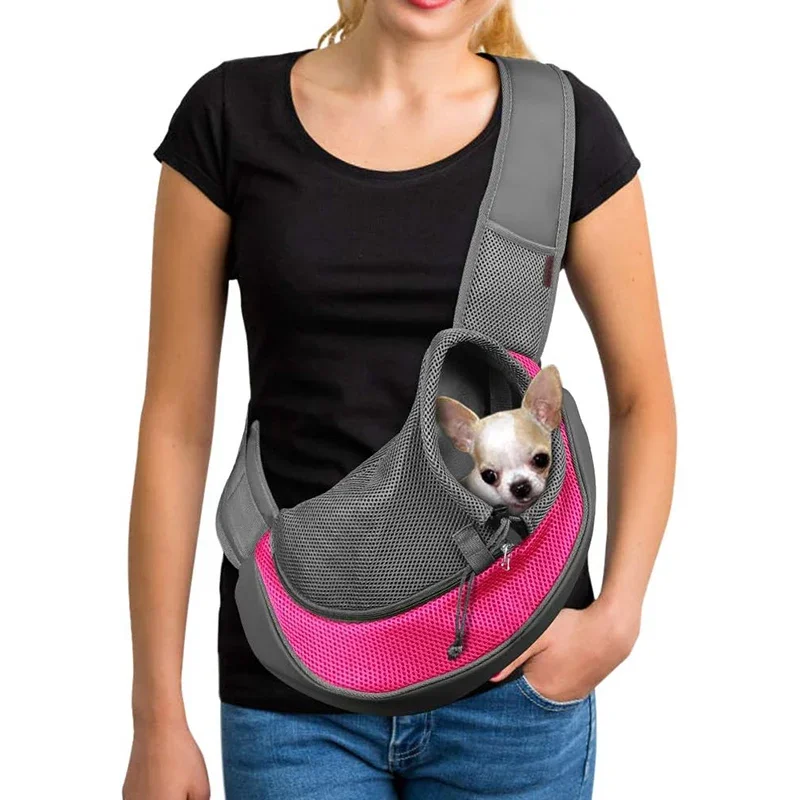 Portador portátil para perros, bolso de hombro seguro para viajes de malla transpirable para cachorros con correa antideslizante ajustable para perros pequeños y gatos - imagen 4