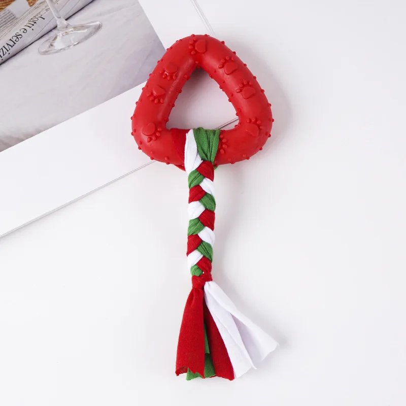 8 Uds. Juguetes para masticar perros para razas pequeñas • Nudos de cuerda navideña y tiras de tela • Juguetes molares para la dentición para aliviar el aburrimiento - imagen 3