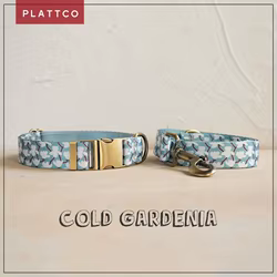 Collar de bronce con estampado Gardenia para perros