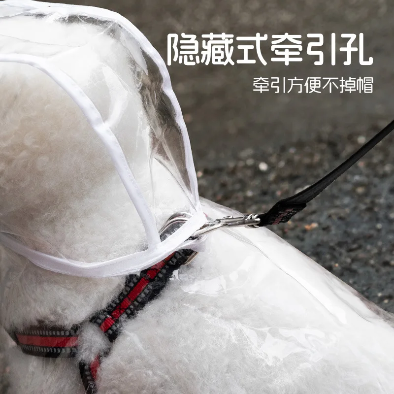 Chubasquero transparente impermeable para perros, ropa para días lluviosos, artefacto para caminar para perros, Poncho de peluche Bigbear para mascotas pequeñas y medianas, impermeable para mascotas - imagen 5