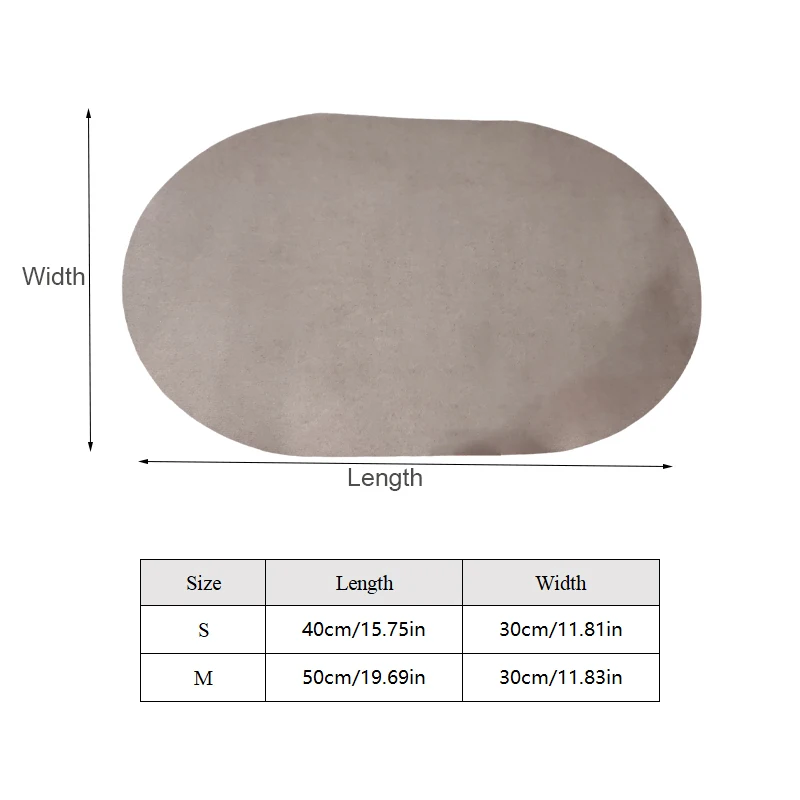 Estera de alimentación ovalada para mascotas, mantel absorbente para gatos, perros, estera dispensadora de agua antideslizante para perros, estera de alimentación para gatos de secado rápido, suministro para mascotas