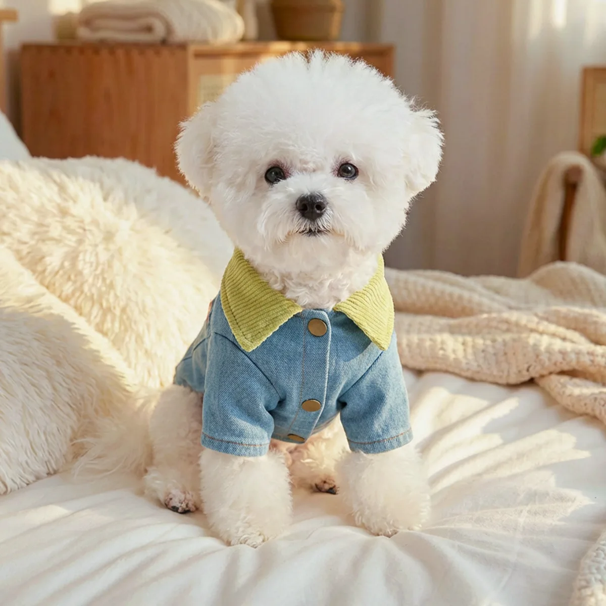 Chaleco vaquero floral para perros pequeños y gatos - imagen 4