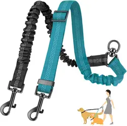 Correa doble para entrenar dos perros – Elástica absorbe tirones