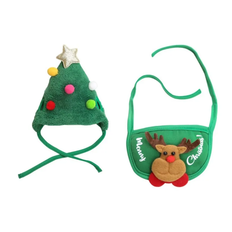 Sombrero de Navidad para mascotas, toalla de Saliva para perros y gatos, diseño encantador, ropa de otoño e invierno, accesorio para mascotas - imagen 2