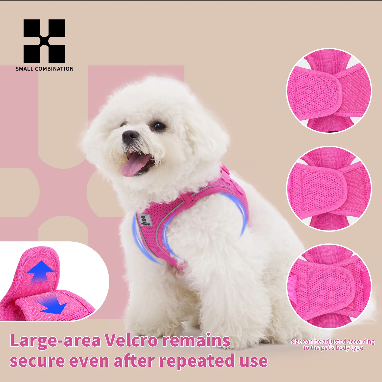 Arnés para perros, conjunto de correa para perros pequeños y medianos, arnés reflectante ajustable para cachorros y gatos, chaleco para mascotas, Chihuahua, perro salchicha para caminar al aire libre - imagen 3