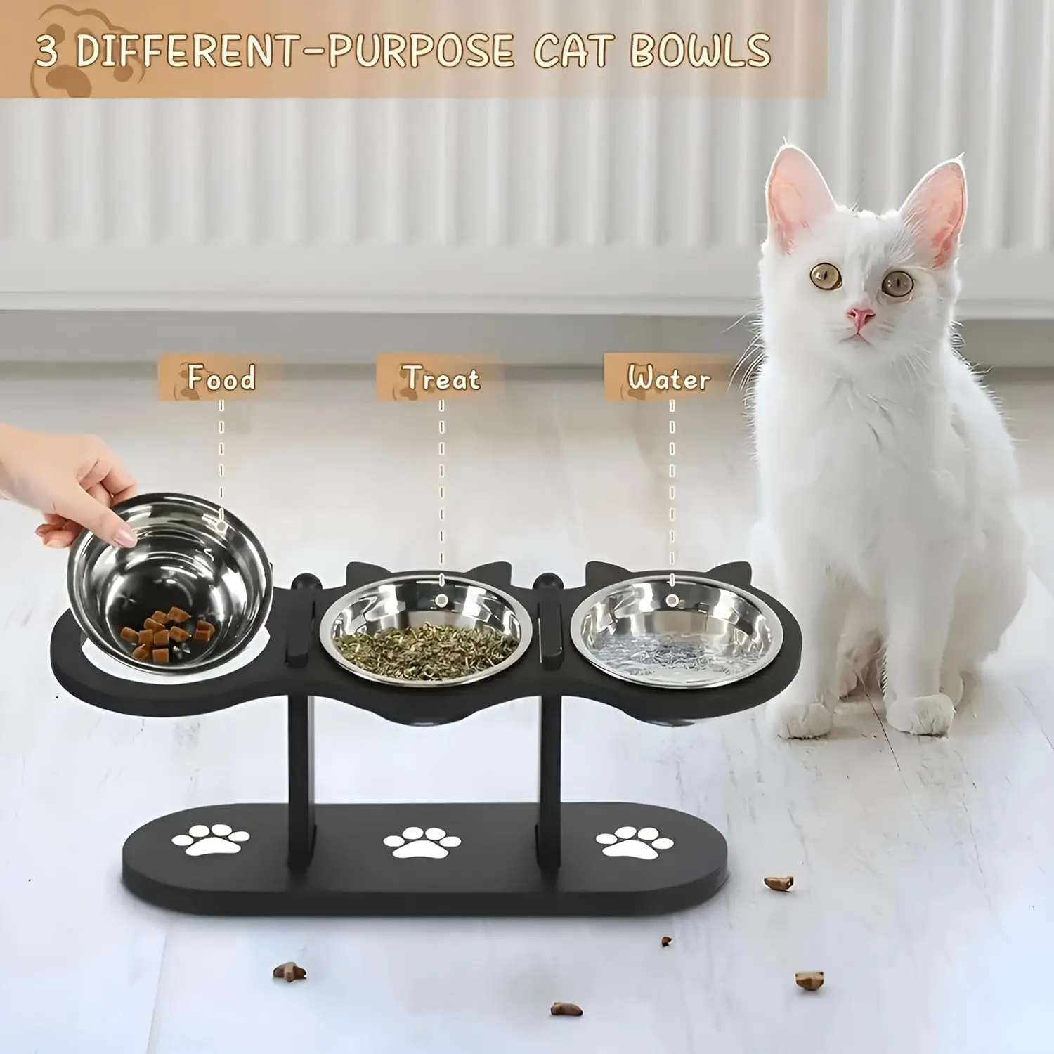 Comedero antivómito elevado para gatos y perros pequeños - imagen 3