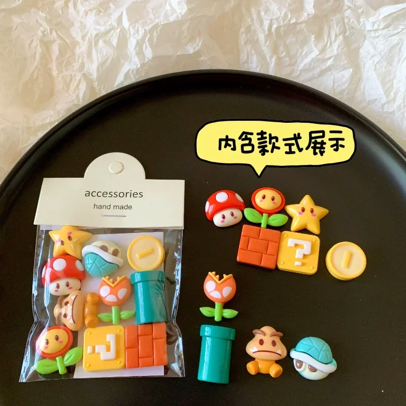20 piezas Super Marios Bros, accesorios de resina DIY, horquilla, zapatos, cadena decorativa, bonita bolsa de teléfono de autoproductora, colgante, juguete para niños - imagen 2