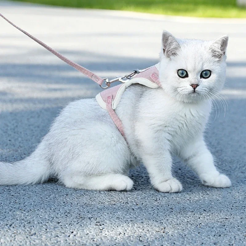 Arnés para el pecho y la espalda de la mascota, correa de tracción de longitud ajustable, Collar de cuerda de tracción para perros y gatos, suministros para mascotas - imagen 4