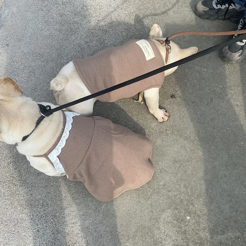Chaleco con tirantes para mascotas, ropa para perros y gatos, Vestido con tirantes para pareja, ropa de diseño para perros pequeños, primavera y verano - imagen 4