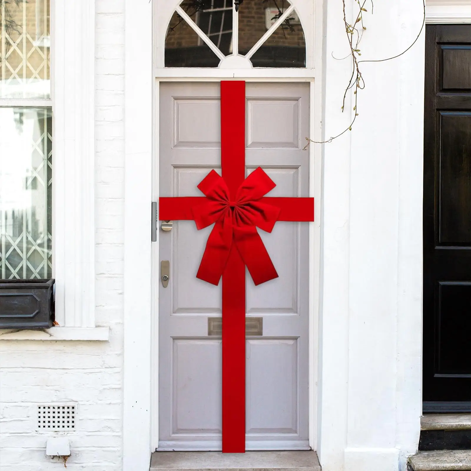 Door Hanging Bow Backdrop Versatile, Christmas Decoration, Christmas Cabinet Door Ribbon for Gift Wrapping Home