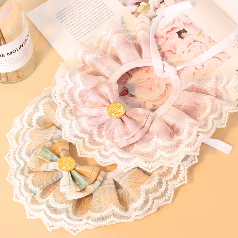 Navidad mascota saliva bolsillo juguetón lindo delicado encaje arco gato collar cabeza cubierta gato círculo pequeño perro bufanda - imagen 5