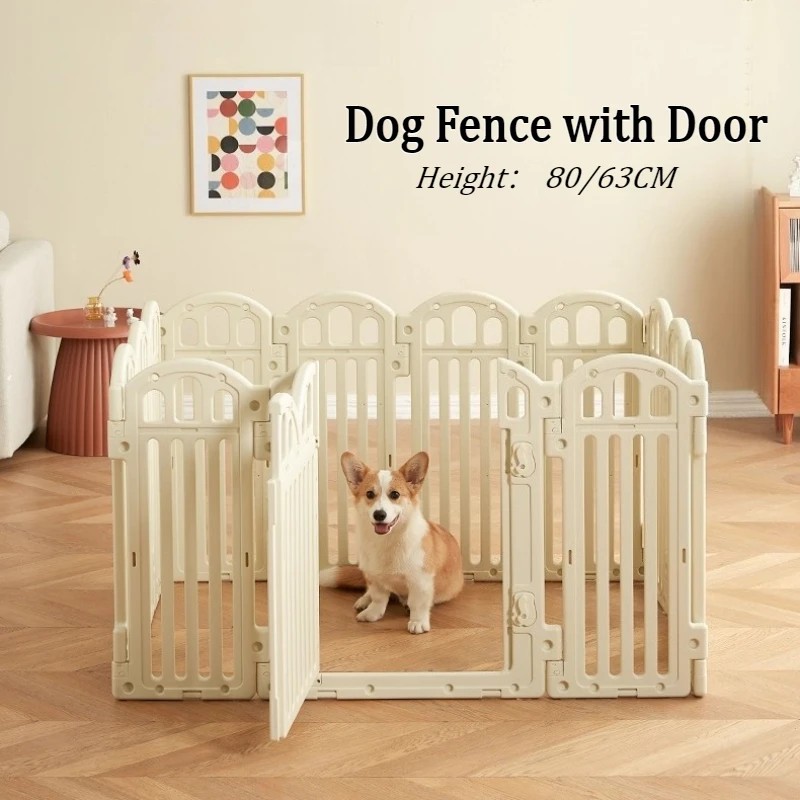 Valla de seguridad para perros de interior, recinto de actividades para perros con puerta, barrera de seguridad duradera para perros, vallas de jardín resistentes para exteriores, fácil de limpiar