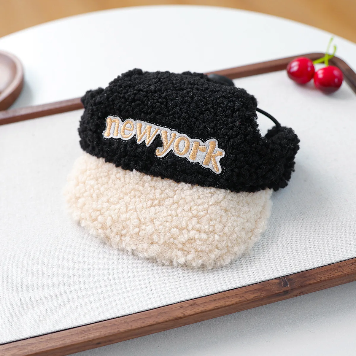 Gorro cálido de lana de cordero para mascotas, gorro de béisbol bordado para ocio al aire libre, accesorios para perros pequeños - imagen 4