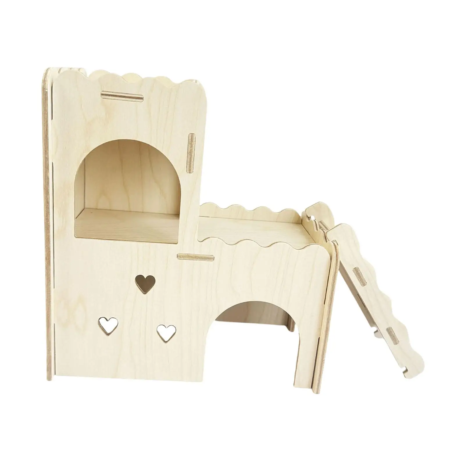 Wood Hamster Hideout Hideaway Habitat for Gerbils Syrian Hamsters Exercising