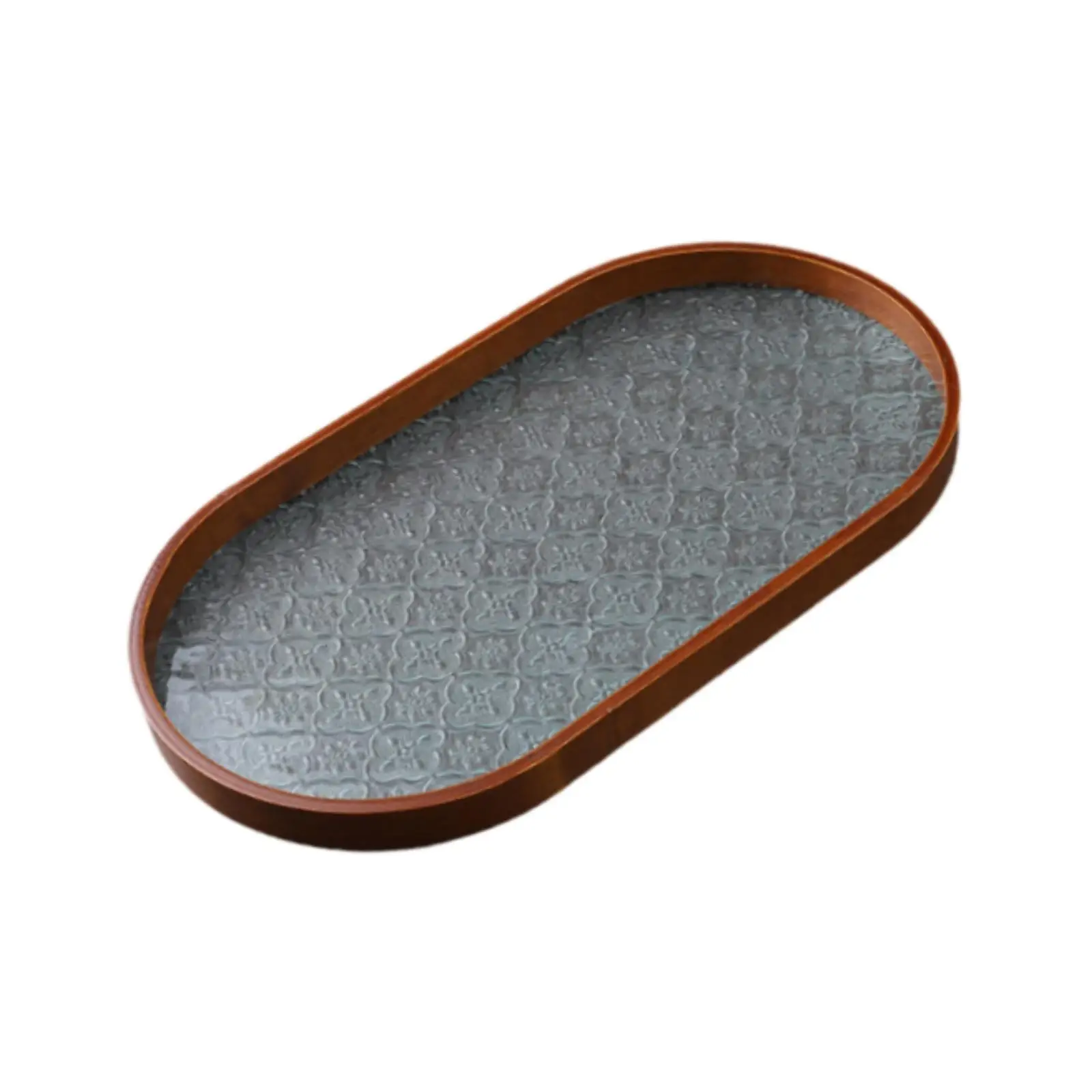 Bandeja de madera para servir, organizador de escritorio de vidrio, soporte de almacenamiento de joyas, bandejas de madera para comer para baño, escritorio para el hogar, sala de té, fiesta - imagen 4