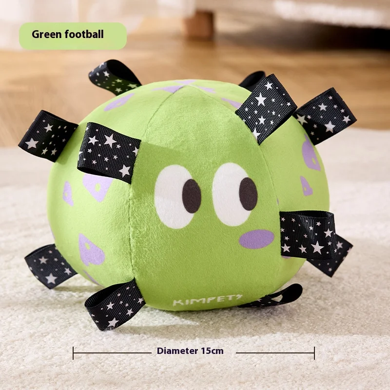 Pelota interactiva para perros, juguete para masticadores agresivos, entrenamiento, descompresión, mango de felpa resistente a mordeduras, juguetes para perros con campanas, suministros para mascotas - imagen 4