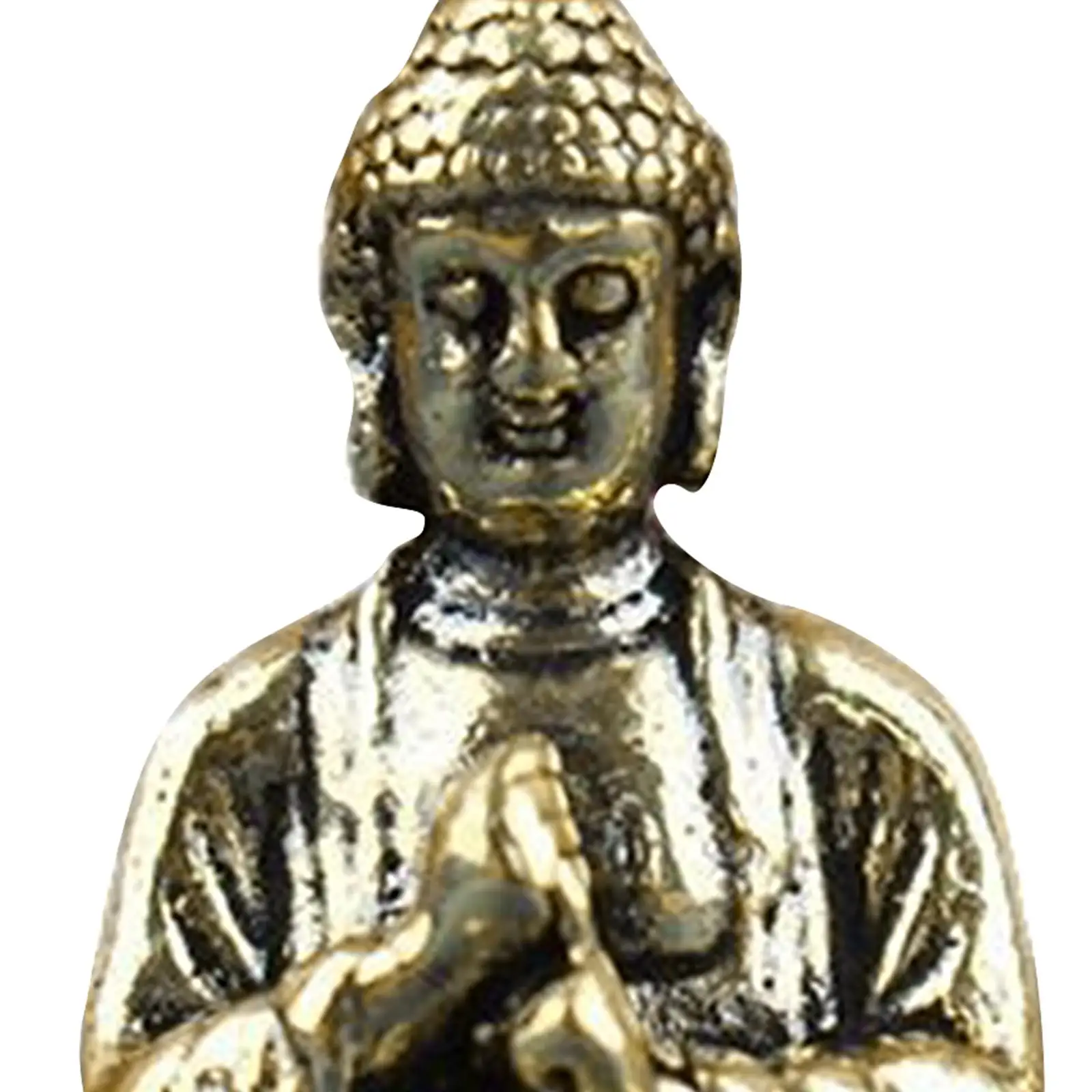 Mini estatua de Buda Sakyamuni de latón, escultura de Metal de pose asiento de meditación compacta, estatuilla de Buda de bolsillo pequeño para coche de casa de muñecas - imagen 5