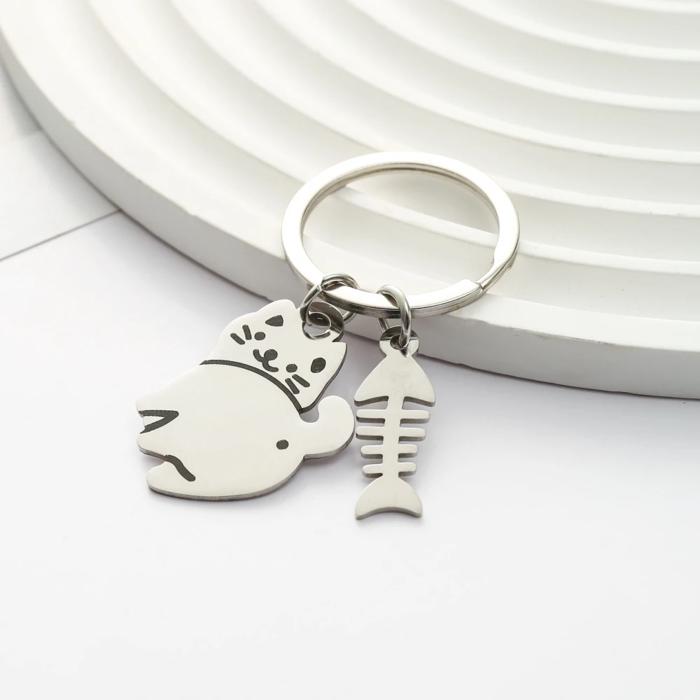 LLavero de acero inoxidable con forma de pata de perro para hombre y mujer, colgante de llaves de coche, Color plateado, 1 piezas