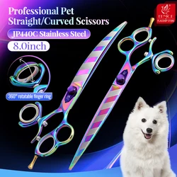 Tijeras de aseo para perros de 8 pulgadas con mango giratorio
