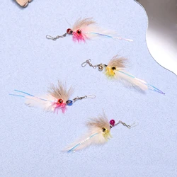 2/3/4 Uds. Accesorios de juguete para gatos con plumas de ojos hermosos, cabezal de repuesto, juguete para mascotas, palo de rompecabezas para cambiar cabezas