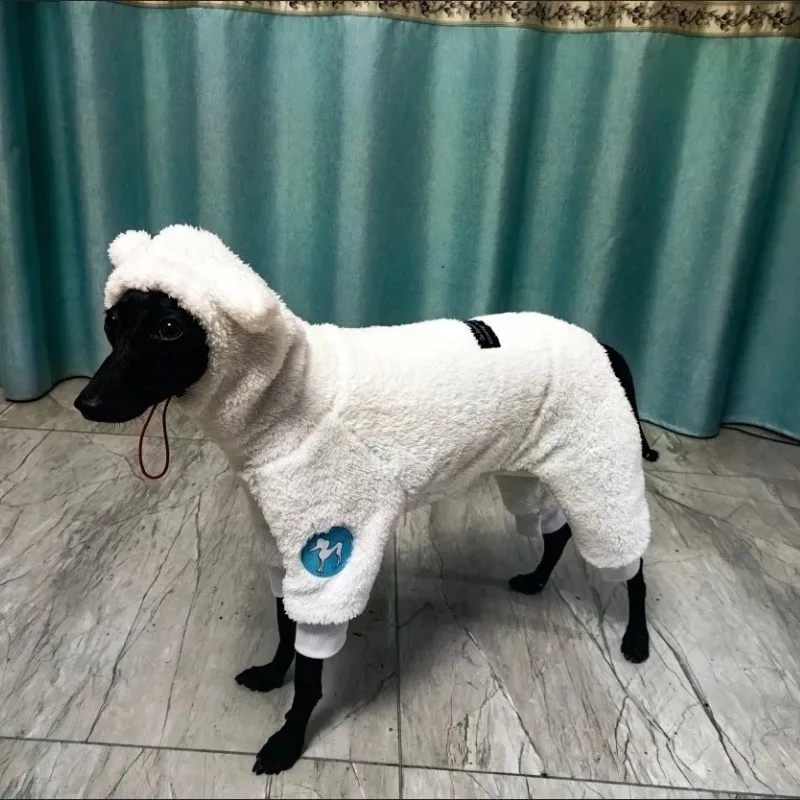 เสื้อสเวตเตอร์ขนแกะสีขาวอบอุ่นสําหรับ Airless Terrier Soft 4 ขาคอสูงกันลมฤดูหนาว Soft Coat สําหรับอิตาลี Little Greyhound - imagen 5