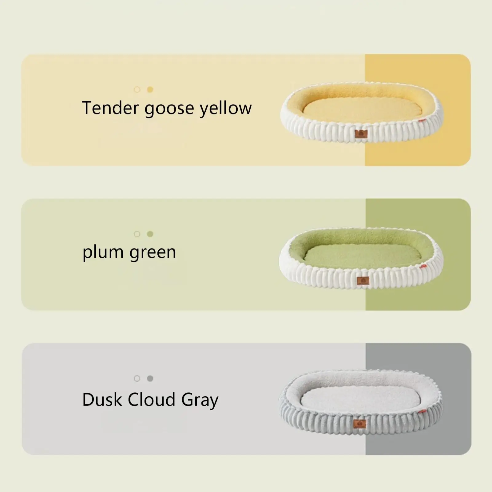 Cama de franela elíptica para perros – Otoño/Invierno desmontable - imagen 4