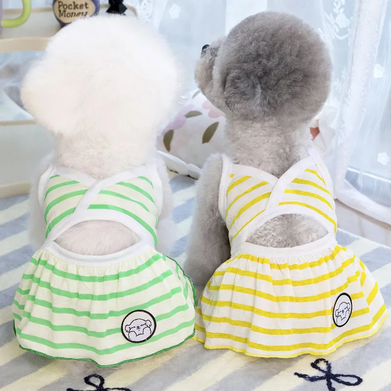 Ropa de verano para perros, vestido de Bikini para niñas, disfraz de tiras, ropa para perros pequeños y medianos, Chihuahua, perro salchicha, falda con tirantes XL