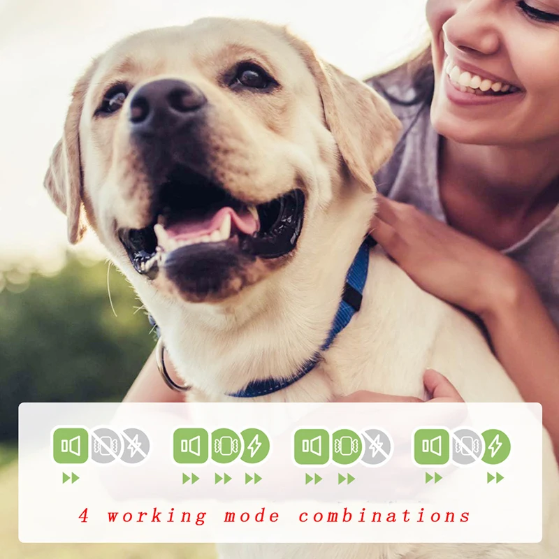 Collar de entrenamiento automático para perros, antiladridos, con combinación de 4 modos de trabajo, descarga eléctrica opcional, entrenador para dejar de ladrar - imagen 3